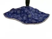 Silver Blue Glitter Snowflake Christmas Tree Skirt 30” Snow Elegant Sparkly NEW