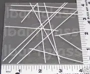 4" x 4" WHITE CHOPSTIX ON CLEAR 3mm THICK BULLSEYE GLASS 90 COE