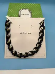 Stella & Dot Necklce Collier Whipstitch Leather Bib Necklace