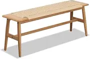 LYXWGRZD Dining Bench, Narrow Wood Bench, Entryway Bench, Rope Braid Design, Table Benches, with Rounded Corner, Kitchen Bench, Sturdy and Stable
