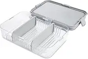 PACKIT Mod Bento Lunch Box - Steel Grey Airtight Food Storage Container | 3 Customisable Compartments | 1.1L Capacity | Leak-Resistant, Freezer, Dishwasher, and Microwave Safe (Remove Lid)
