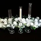 3 Pcs/set Clear Crystal Candle Holders Acrylic Centerpieces Christmas Decor