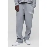 Mens Grey Straight Leg Waffle Jogger