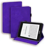 [Acphtab] Case for 6.8" Kindle Paperwhite 11th Generation 2021- Premium PU Leather Book Cover with Card Holder & Pencil Holder for Amazon Kindle Paperwhite 2021 Signature Edition E-Reader (Purple)