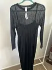 Kmart Sheer Black Midi Dress With Slip Size 14 BNWT