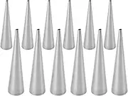 12pcs Spiral Baking Sticks Cannoli Metal Tubes Brioche Bread Cookie Cutters Cheese Cake Pancake Molds Danish Pastry Cheese Mold Brioche Molds 430 Stainless Steel Hollow Croissant