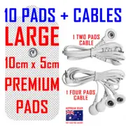 Omron TENS compatible ELECTRODE 2 PADS CABLE + 4 PADS CABLE + 10 LARGE PADS⭐⭐⭐⭐⭐