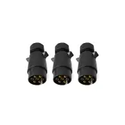 Elinz Trailer Plug 7 PIN Large Round Plastic Connector Adaptor Socket Car Caravan Boat 3x