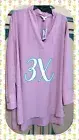 NWT Pretty In Pink/Mauve LS Blouse Top Plus Size 3X 24/26 FREE SHIPPING