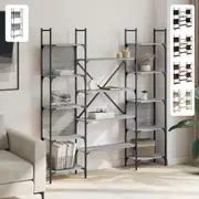 Bookshelf Bookcase Storage Rack Living Room Office Engineered Wood vidaXL