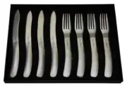 Laguiole by Louis Thiers Organique 8pc Matte S/Steel Steak Knife & Fork Set BNIB