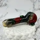 5" Handmade Thick Black Red Wormhole Cosmic Warp Tobacco Smoking Bowl Glass Pipe