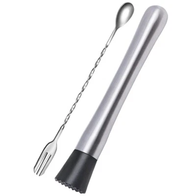 10 Inch Cocktail Muddler Mixing Spoon Stainless Steel