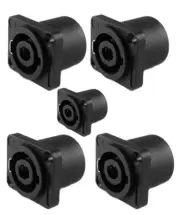 4 Pole Female Cable connector SpeakON Chassis Mount X-1098 ( 5 Pack ) Deal