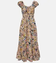 [Ulla Johnson] Ulla Johnson Paloma printed cotton poplin midi dress AU 14 multicoloured