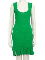 Green Knit Mini Dress