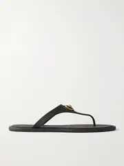 [Versace] Versace - Alia Embellished Rubber Flip Flops - Black - IT37 IT 37 Black