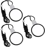 HAPINARY 3pcs Hanging Magnifying Glass Screen Magnifying Mirror Sensor Lights Fabric Hole Puncher Lanyard para Handheld Sconce Magnifying Pendant Mini Pendent Batten Magnifier Rope Black
