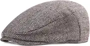 [ikasus] Mens Classic English Tweed Flat Cap Ivy Newsboy Hat Wool Blend Gatsby Cabbie Cap