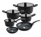 10pc Marble Stone Non-Stick Cookware Set, Frypan, Saucepan, Casserole, Ceramic