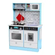 Lil' Jumbl Kids Blue Small Kitchen Set, Pretend Wooden Play Kitchen, Includes...