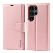 ZUSLAB Case for Samsung Galaxy S25 Ultra Hanman Leather Wallet Card Holder Cover For Samsung (2025) - Rose Gold