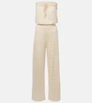 [Melissa Odabash] Melissa Odabash Viv knitted strapless lamé jumpsuit AU 16 yellow