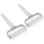 2 Pcs Pp Adjustable Rolling Pin Pastry Hole Puncher Roller Rollers