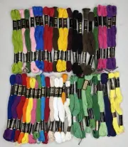 LOT of 47 Skeins Embroidery Floss, 100% Cotton - Various Colors & Manufacturers