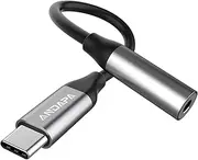 USB C to 3.5mm Audio Adapter , ANDAPA USB to Audio Jack Compatible with Pixel 4 3 2 XL, Samsung Galaxy S21 S20 Ultra S20+ Note 20 10 S10 S9 Plus iPad Pro
