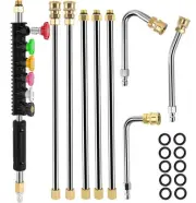Pressure Washer Extension Wand, 8FT Gutter Cleaning Tools Attachment, Power W...