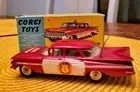Corgi vintage diecast 439 Chevrolet Impala Red Fire Chief w/ Original Box