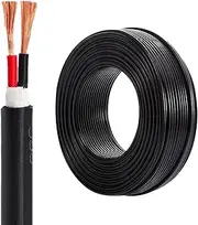 4mm² Multi-Purpose Electrical Wire 2 Core Copper Conductor Flexible PVC Black Sheath Cable 10-60m Suitable for Industrial Equipment Lighting System Home Circuit(65FT(20M))