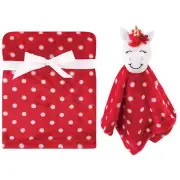 Hudson Baby Infant Plush Blanket with Security Blanket, Christmas Unicorn