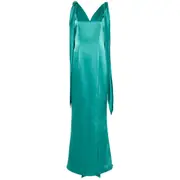 [Fely Campo] Fely Campo Satin Maxi Dress 46 IT GREEN