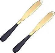Butter Spreader Sandwich Knife Condiment Spreader (Black Gold)