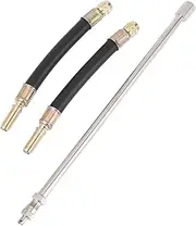 X AUTOHAUX 1Set 180 Degrees Copper Tire Valve Extension with Flexible 140mm Tire Valve Stem Extension for Car Motorcycle RV Truck Bike