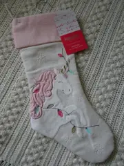 Kensie Home SNOWFLAKE, LIGHTS & UNICORN Christmas Stocking 21”