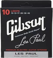 Gibson Les Paul Premium Electric Guitar Strings, Light Gauge 10-46