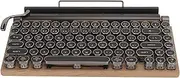 Retro Typewriter Keyboard, 83 Keys Mechanical Keyboard RGB Light, Bluetooth Wireless &Wired Vintage Keyboard Punk Round Keys for Desktop PC, Laptop, Tablet, Phone (Wood Grain Color)