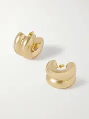 [Uncommon Matters] Uncommon Matters - Billow Gold Vermeil Hoop Earrings - One size One size Gold
