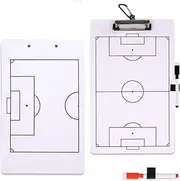 LUTER Soccer Clipboard for Coaches Tactics Whiteboard, Double-Sided Dry Erase Clipboard with 2pcs Dry Erase Marker Pens 2pcs Pen Holders and Carabiner, Coaches Marker Board for Soccer Coach & Referee