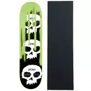 Zero Skateboard Deck 3 Skull Blood Ooze Glow 8.5" x 32.3" with Grip