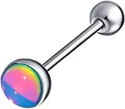 [Decentraland] Gradient White 14G 1.6mm Titanium Steel Surgical Steel Stainless Navel Nail Lip Nail Earing Nose Studs Belly Button Ring Lingual Nail Tongue Studs Tongue Rings Piercing Septum Jewelry for Women 16mm