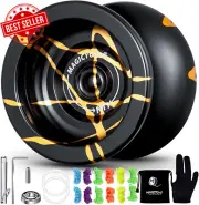 N11 Professional Unresponsive Yoyo, Alloy Aluminum with Bag, Glove, 12 Strings