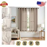 Chic Light Filtering Linen Curtains - 50" x 72" for Farmhouse & Modern Styles