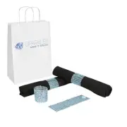 200 Light Blue Rhinestone Napkin Rings - 8 Row Reusable Fasteners