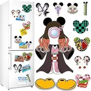 13Pcs Cruise Door Magnets, Cute Mouse Demon Anime Theme Characters Large Fridge Magnets Car Stickers Waterproof Reusable Suitable for Graduation Gifts Carnival Cruise Cabin Party