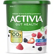 Activia Danone Probiotic Yoghurt No Added Sugar Mixed Berries 900g