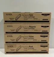 Genuine Xerox Phaser 7400 Set of 4 High Capacity Toner Cartridges C,M,Y,K NEW